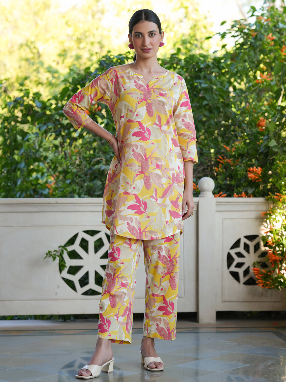     			Janasya Women Printed Tunic With Trousers Co-Ord Set ( Multi Color )