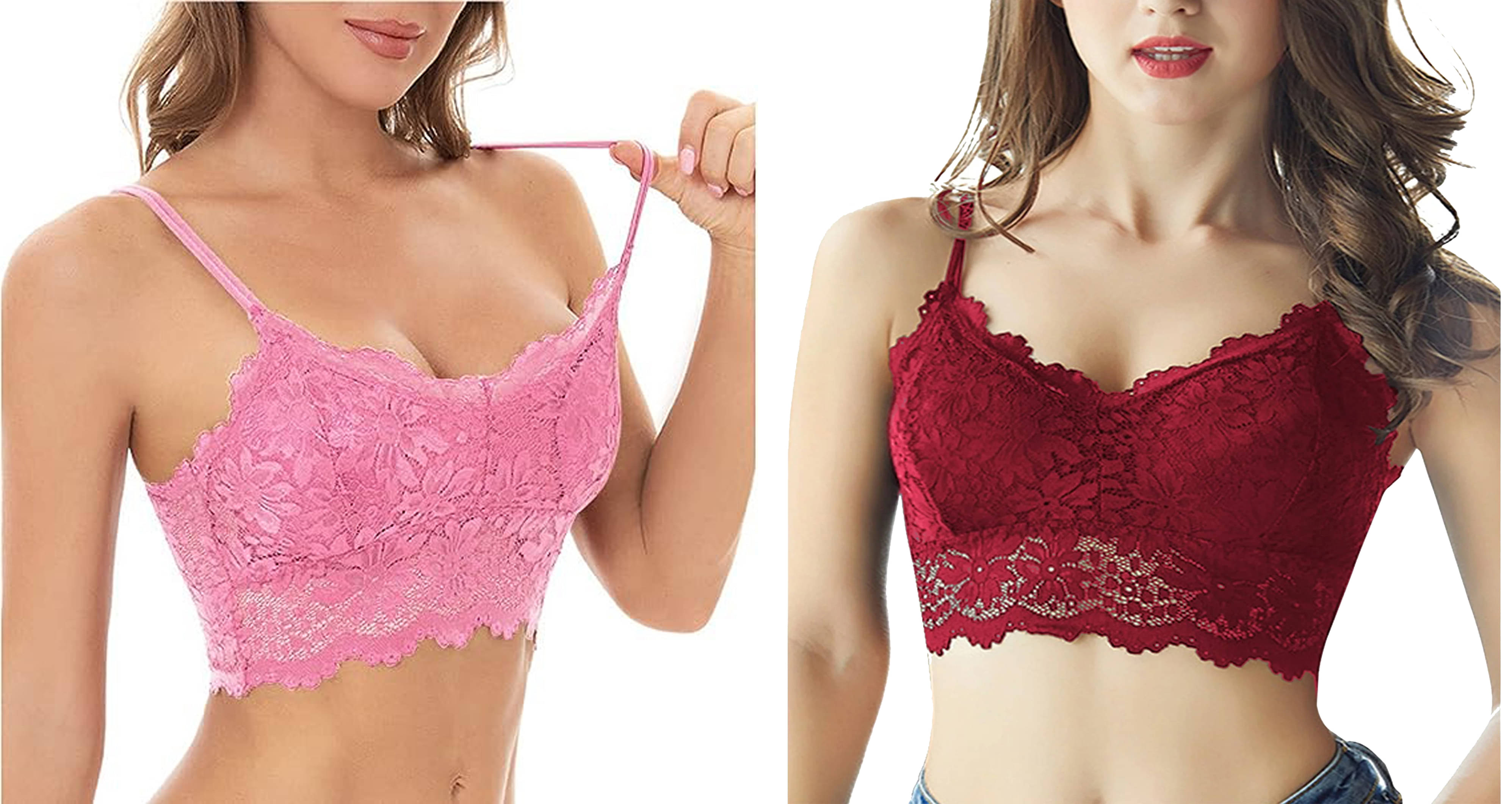 Kamini Pack of 2 Lace Lightly Padded Bralette Bra For Women ( Multicolor14 ) Kamini Pack of 2 Lace Lightly Padded Bralette Bra For Women ( Multicolor14 )