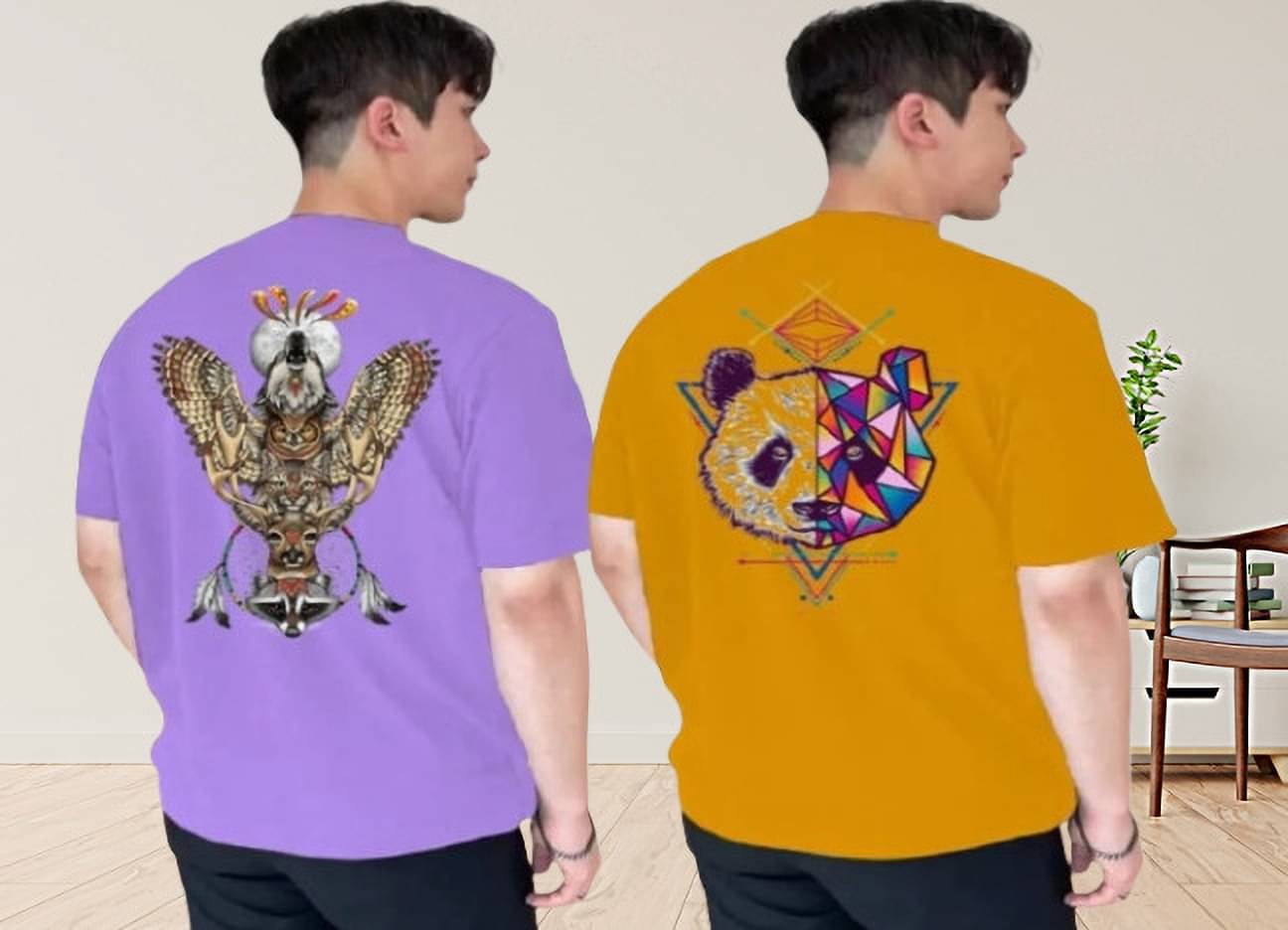 Kintu Parantu Polyester Regular Fit Printed Half Sleeves Men's Round T-Shirt - Multicolor2 ( Pack of 2 ) Kintu Parantu Polyester Regular Fit Printed Half Sleeves Men's Round T-Shirt - Multicolor2 ( Pack of 2 )