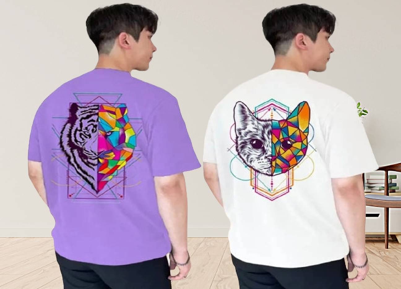 Kintu Parantu Polyester Regular Fit Printed Half Sleeves Men's Round T-Shirt - Multicolor3 ( Pack of 2 ) Kintu Parantu Polyester Regular Fit Printed Half Sleeves Men's Round T-Shirt - Multicolor3 ( Pack of 2 )