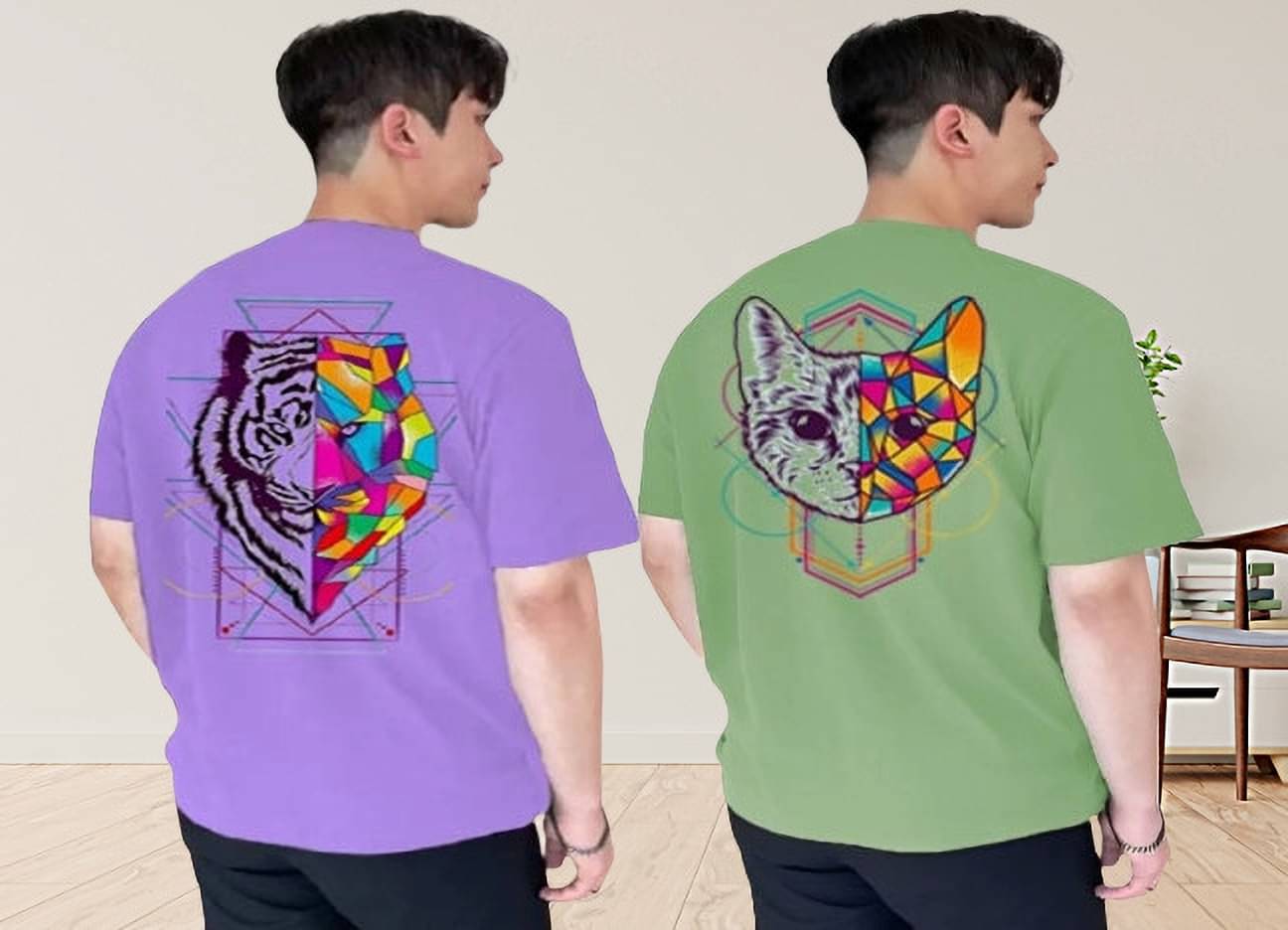 Kintu Parantu Polyester Regular Fit Printed Half Sleeves Men's Round T-Shirt - Multicolor2 ( Pack of 2 ) Kintu Parantu Polyester Regular Fit Printed Half Sleeves Men's Round T-Shirt - Multicolor2 ( Pack of 2 )
