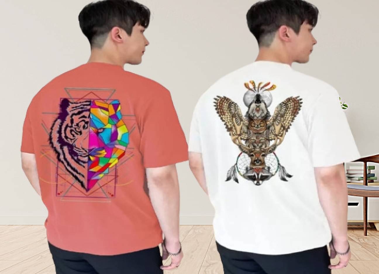 Kintu Parantu Polyester Regular Fit Printed Half Sleeves Men's Round T-Shirt - Multicolor1 ( Pack of 2 ) Kintu Parantu Polyester Regular Fit Printed Half Sleeves Men's Round T-Shirt - Multicolor1 ( Pack of 2 )