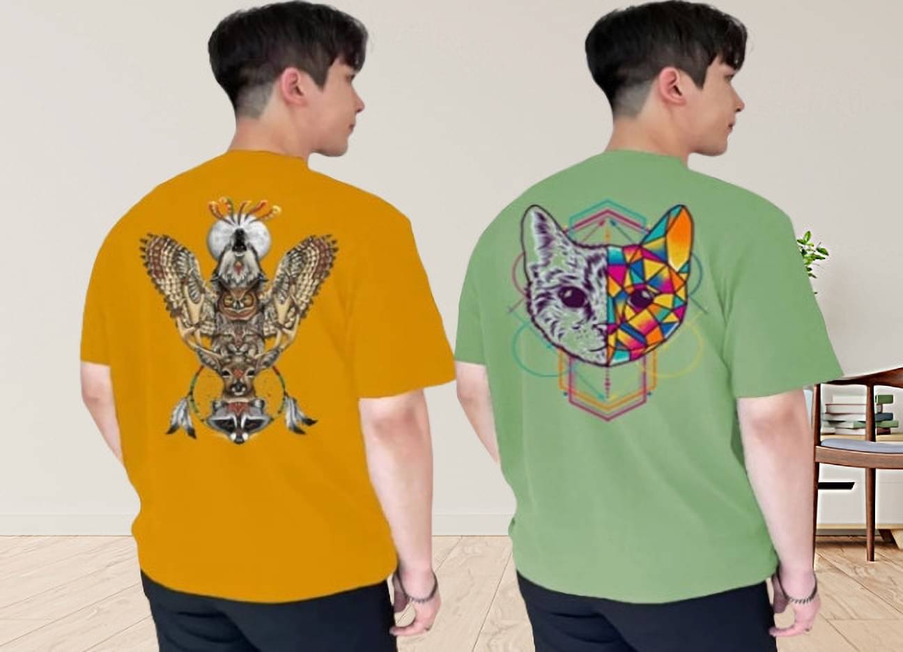 Kintu Parantu Polyester Regular Fit Printed Half Sleeves Men's Round T-Shirt - Multicolor7 ( Pack of 2 ) Kintu Parantu Polyester Regular Fit Printed Half Sleeves Men's Round T-Shirt - Multicolor7 ( Pack of 2 )
