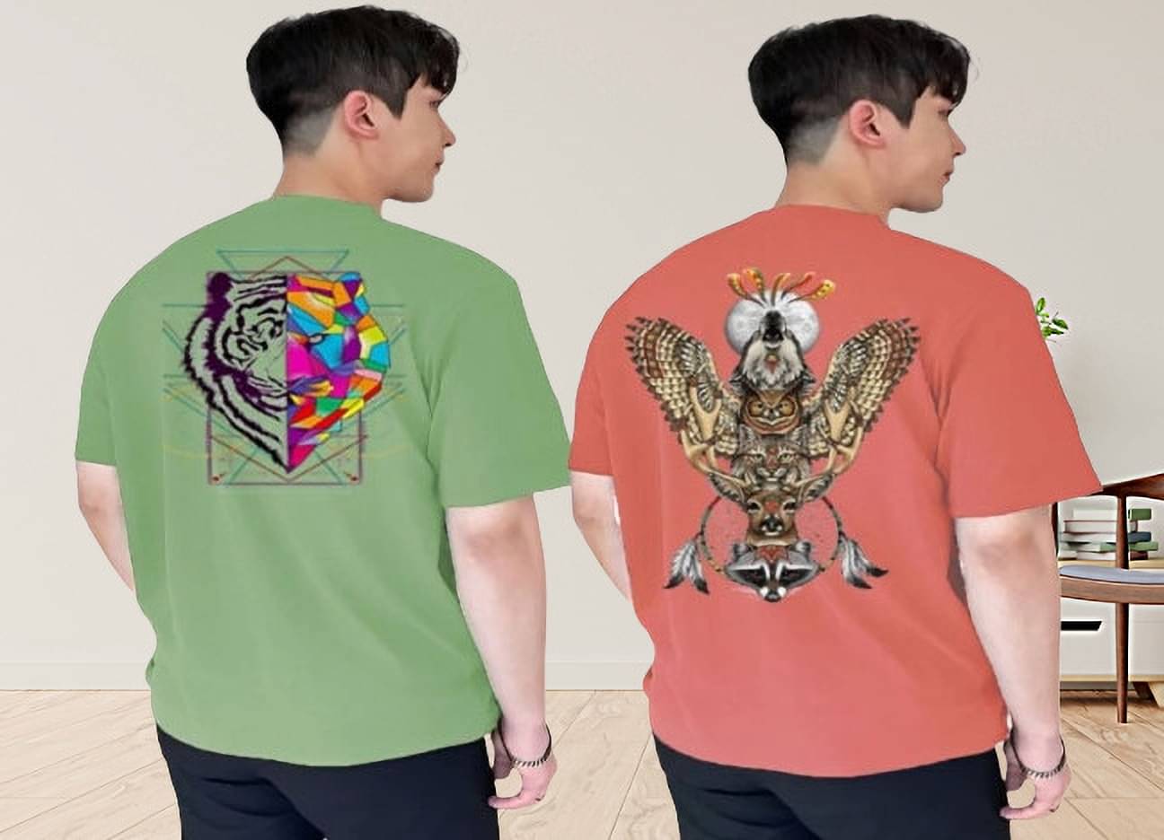 Kintu Parantu Polyester Regular Fit Printed Half Sleeves Men's Round T-Shirt - Multicolor12 ( Pack of 2 ) Kintu Parantu Polyester Regular Fit Printed Half Sleeves Men's Round T-Shirt - Multicolor12 ( Pack of 2 )