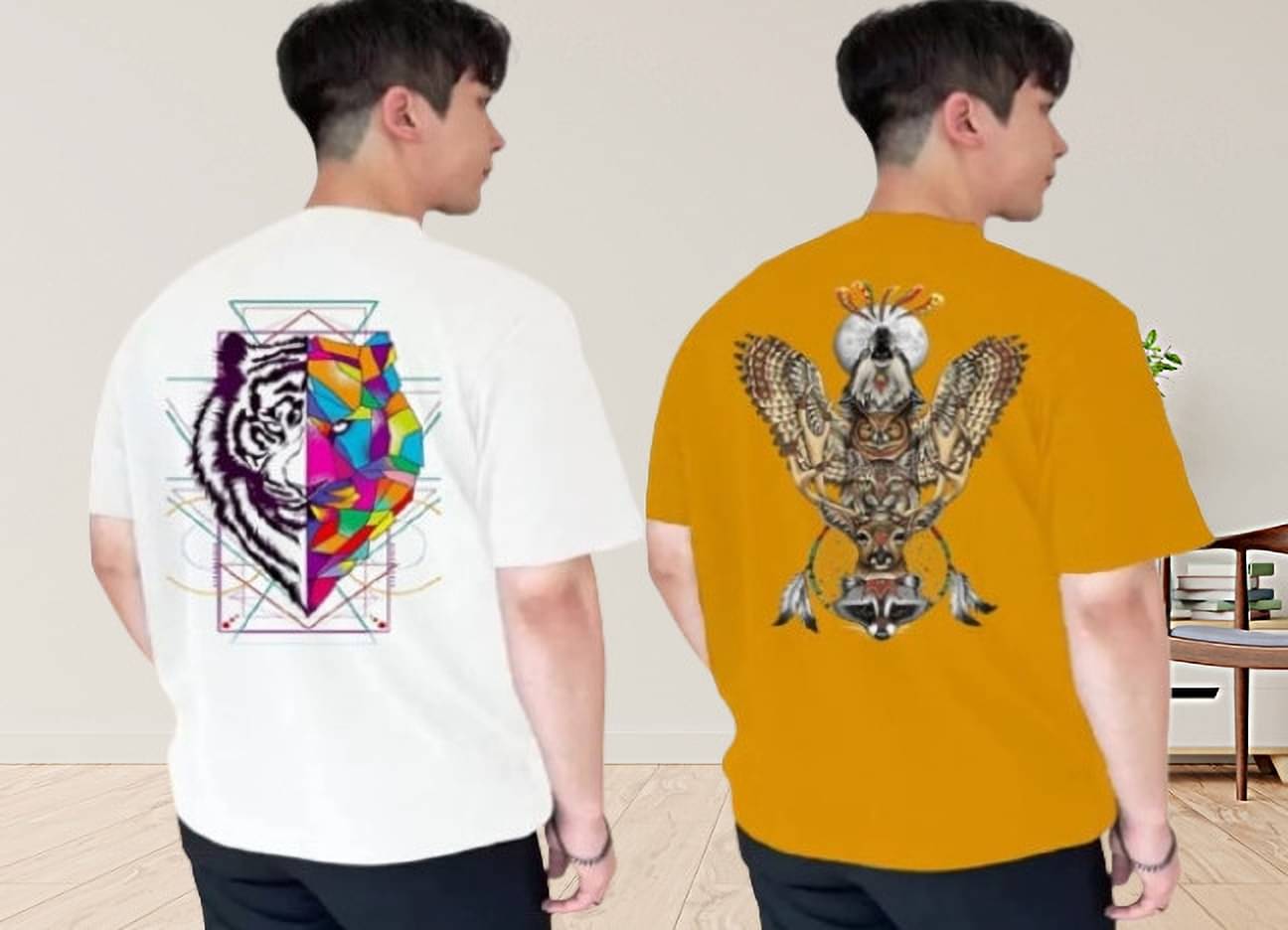 Kintu Parantu Polyester Regular Fit Printed Half Sleeves Men's Round T-Shirt - Multicolor10 ( Pack of 2 ) Kintu Parantu Polyester Regular Fit Printed Half Sleeves Men's Round T-Shirt - Multicolor10 ( Pack of 2 )
