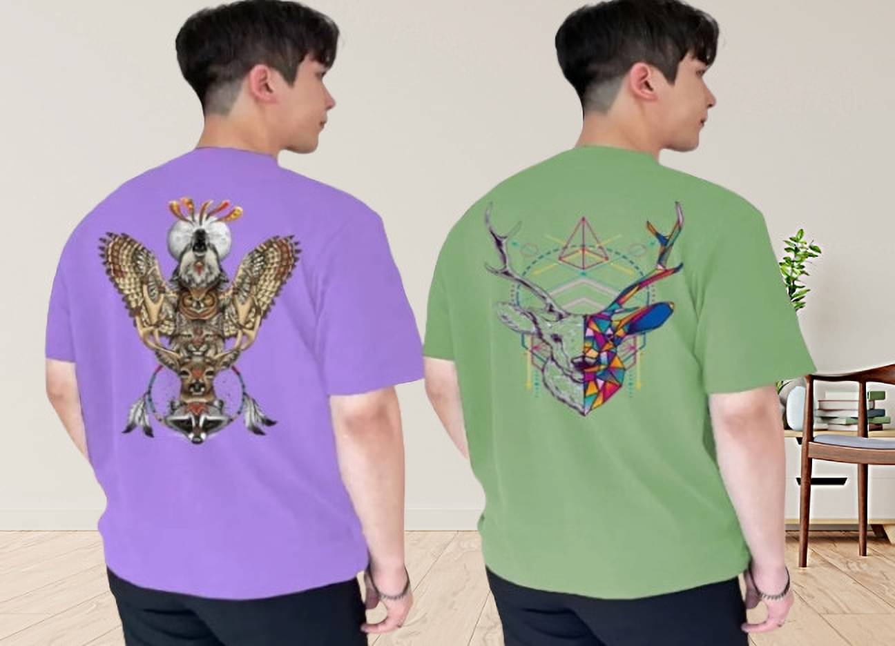 Kintu Parantu Polyester Regular Fit Printed Half Sleeves Men's Round T-Shirt - Multicolor13 ( Pack of 2 ) Kintu Parantu Polyester Regular Fit Printed Half Sleeves Men's Round T-Shirt - Multicolor13 ( Pack of 2 )