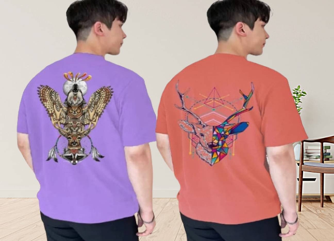 Kintu Parantu Polyester Regular Fit Printed Half Sleeves Men's Round T-Shirt - Multicolor12 ( Pack of 2 ) Kintu Parantu Polyester Regular Fit Printed Half Sleeves Men's Round T-Shirt - Multicolor12 ( Pack of 2 )