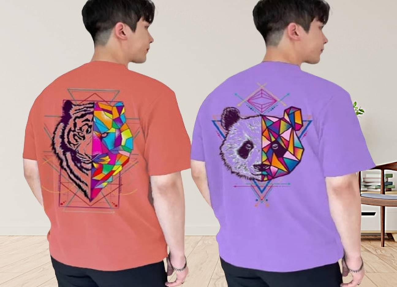 Kintu Parantu Polyester Regular Fit Printed Half Sleeves Men's Round T-Shirt - Multicolor6 ( Pack of 2 ) Kintu Parantu Polyester Regular Fit Printed Half Sleeves Men's Round T-Shirt - Multicolor6 ( Pack of 2 )