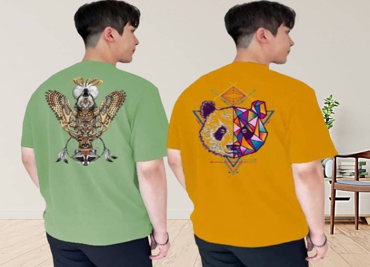 Kintu Parantu Polyester Regular Fit Printed Half Sleeves Men's Round T-Shirt - Multicolor1 ( Pack of 2 ) Kintu Parantu Polyester Regular Fit Printed Half Sleeves Men's Round T-Shirt - Multicolor1 ( Pack of 2 )