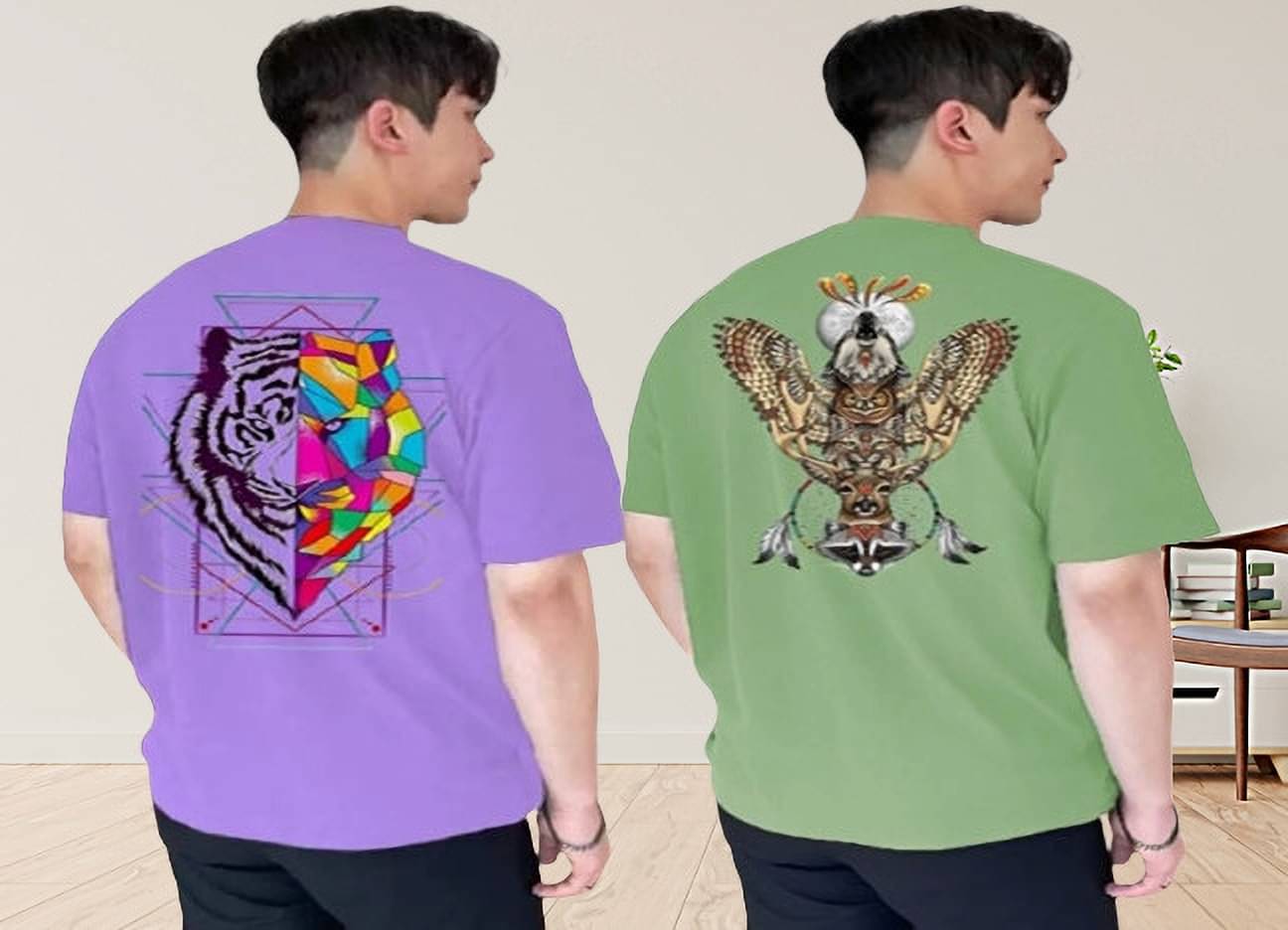 Kintu Parantu Polyester Regular Fit Printed Half Sleeves Men's Round T-Shirt - Multicolor3 ( Pack of 2 ) Kintu Parantu Polyester Regular Fit Printed Half Sleeves Men's Round T-Shirt - Multicolor3 ( Pack of 2 )