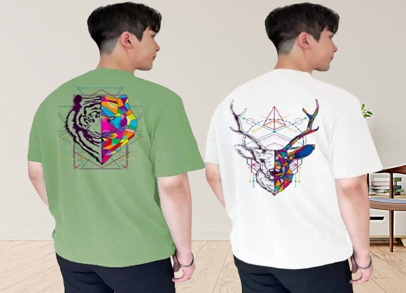 Kintu Parantu Polyester Regular Fit Printed Half Sleeves Men's Round T-Shirt - Multicolor4 ( Pack of 2 ) Kintu Parantu Polyester Regular Fit Printed Half Sleeves Men's Round T-Shirt - Multicolor4 ( Pack of 2 )