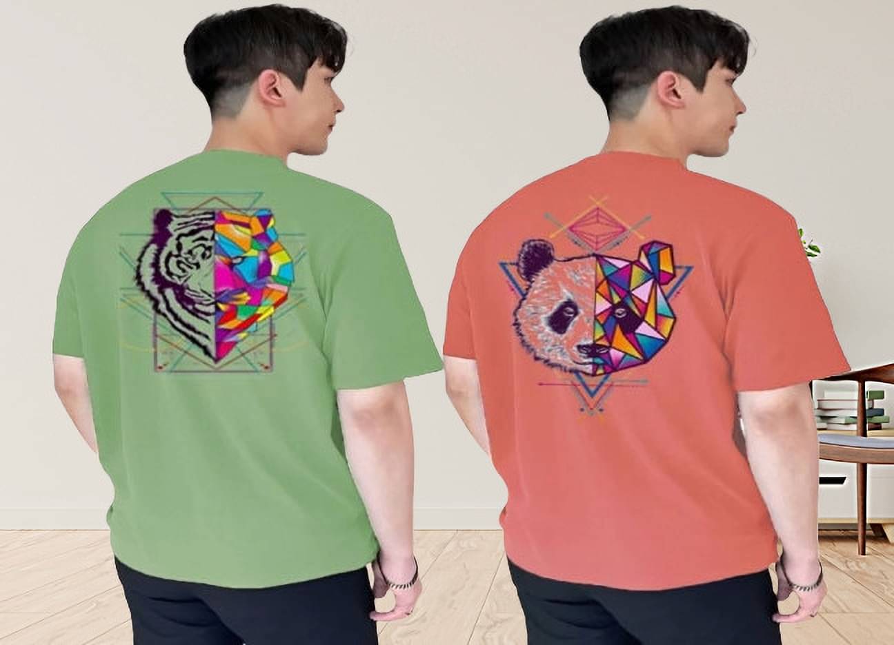Kintu Parantu Polyester Regular Fit Printed Half Sleeves Men's Round T-Shirt - Multicolor7 ( Pack of 2 ) Kintu Parantu Polyester Regular Fit Printed Half Sleeves Men's Round T-Shirt - Multicolor7 ( Pack of 2 )