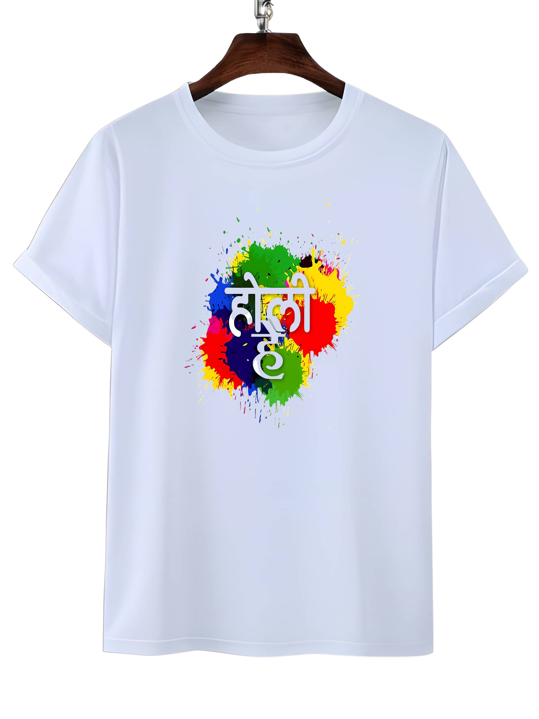 LUXELOOT Polyester Regular Fit Printed Half Sleeves Men's Round T-Shirt - White ( Pack of 1 )