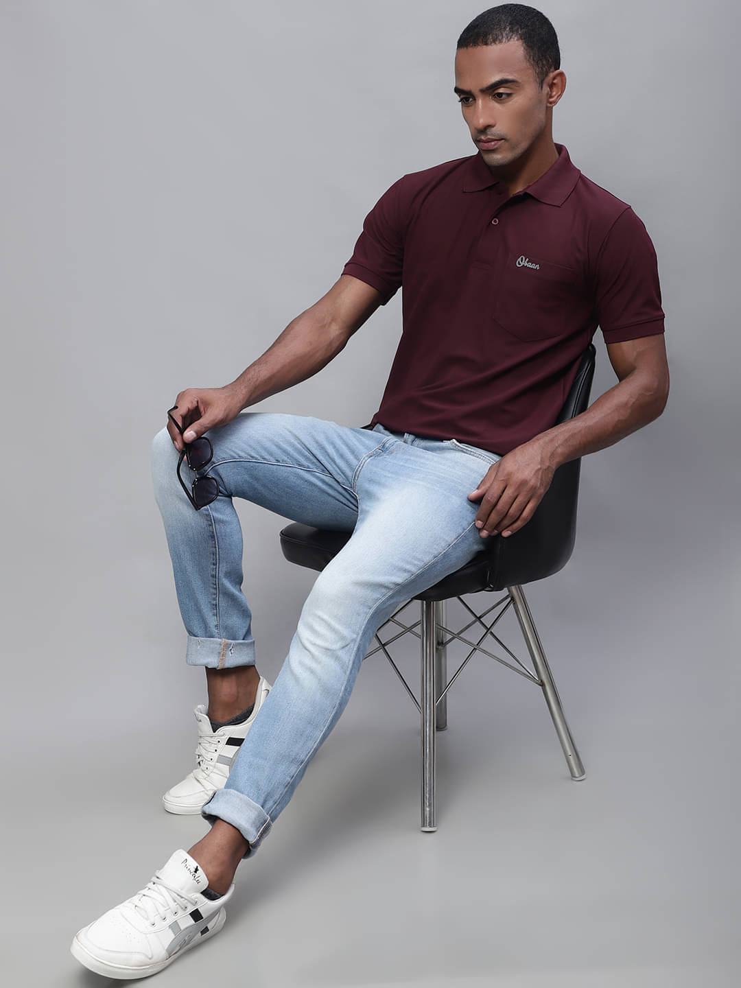 OBAAN Pack of 1 Cotton Blend Regular Fit Solid Half Sleeves Men's Polo T Shirt ( Wine ) OBAAN Pack of 1 Cotton Blend Regular Fit Solid Half Sleeves Men's Polo T Shirt ( Wine )