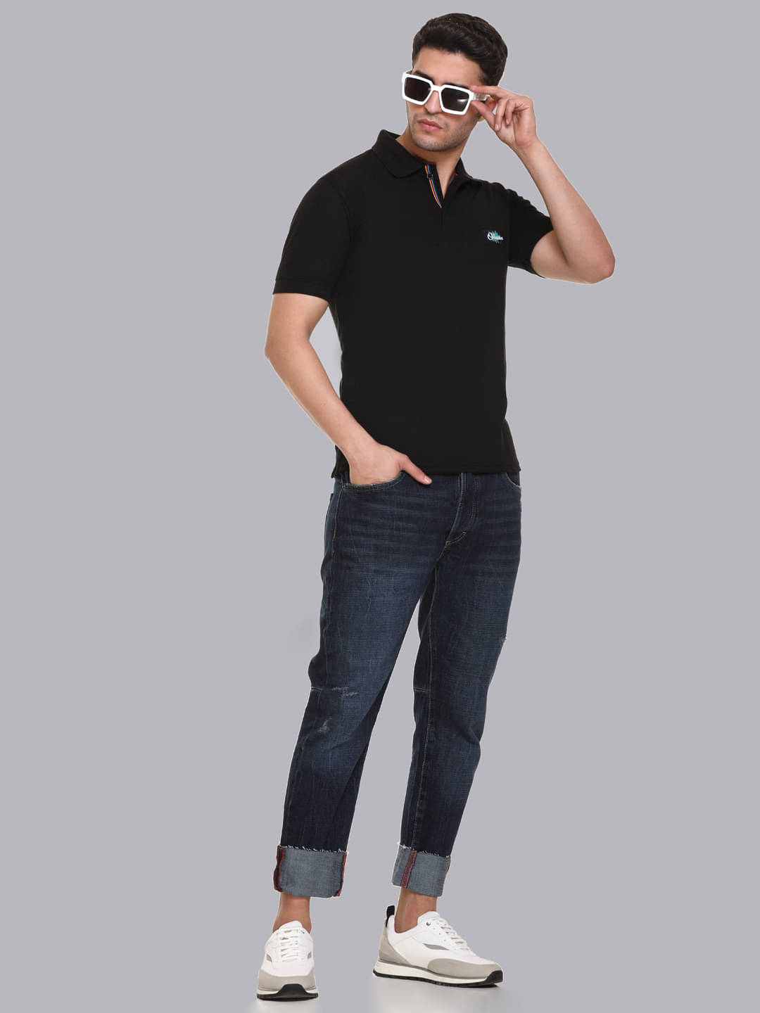 OBAAN Pack of 1 Cotton Blend Regular Fit Solid Half Sleeves Men's Polo T Shirt ( Black ) OBAAN Pack of 1 Cotton Blend Regular Fit Solid Half Sleeves Men's Polo T Shirt ( Black )