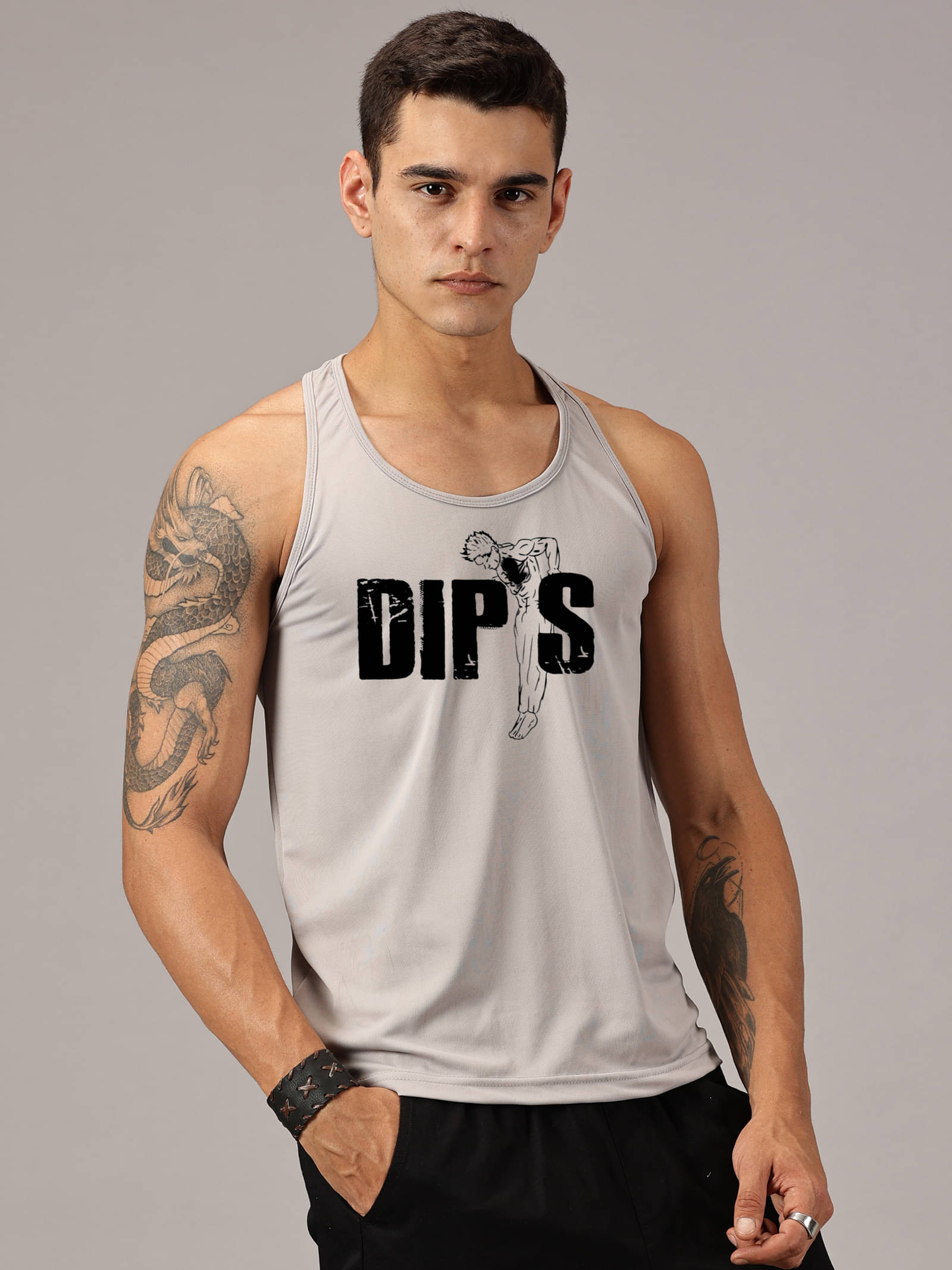     			RodZen Pack of 1 Polyester Gym Vest For Men ( Grey )