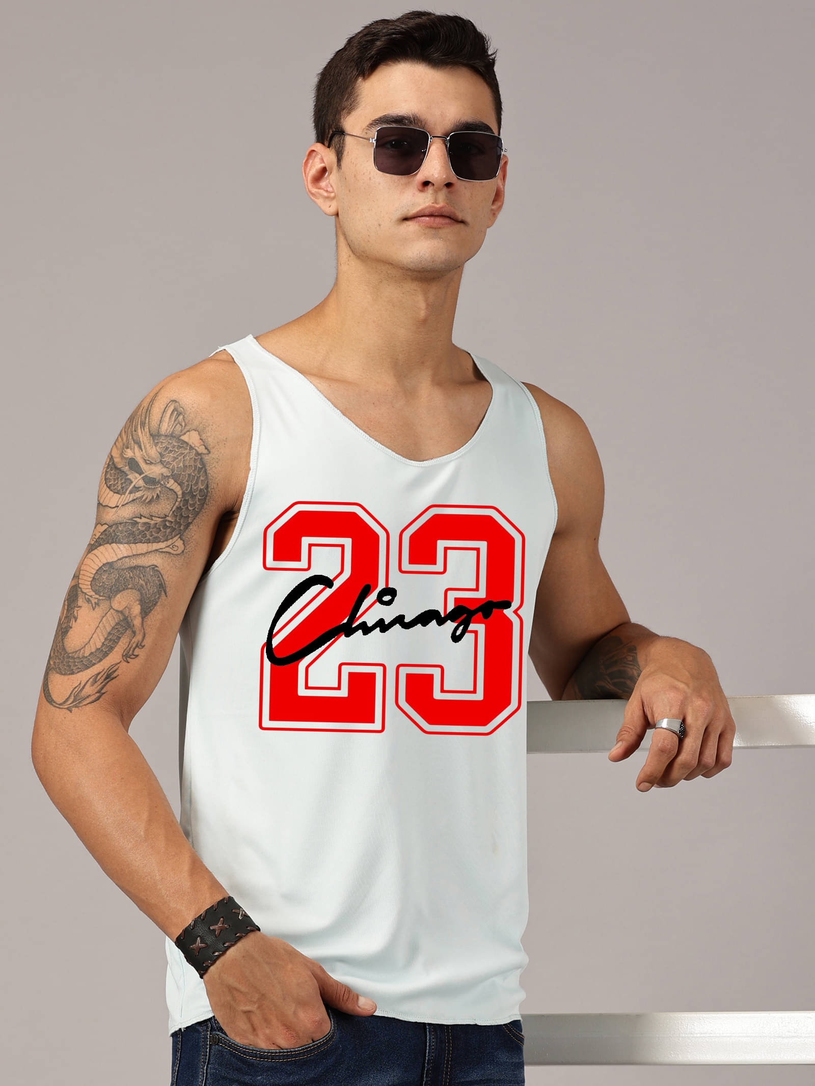     			RodZen Pack of 1 Polyester Gym Vest For Men ( White )
