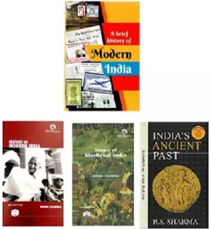     			SET OF 4 BOOKS] Modern India | Brief History | Spectrum | Rajiv Ahir | 2023/edition + (Set of 3 Books)Ancient History Rs Sharma, Medieval