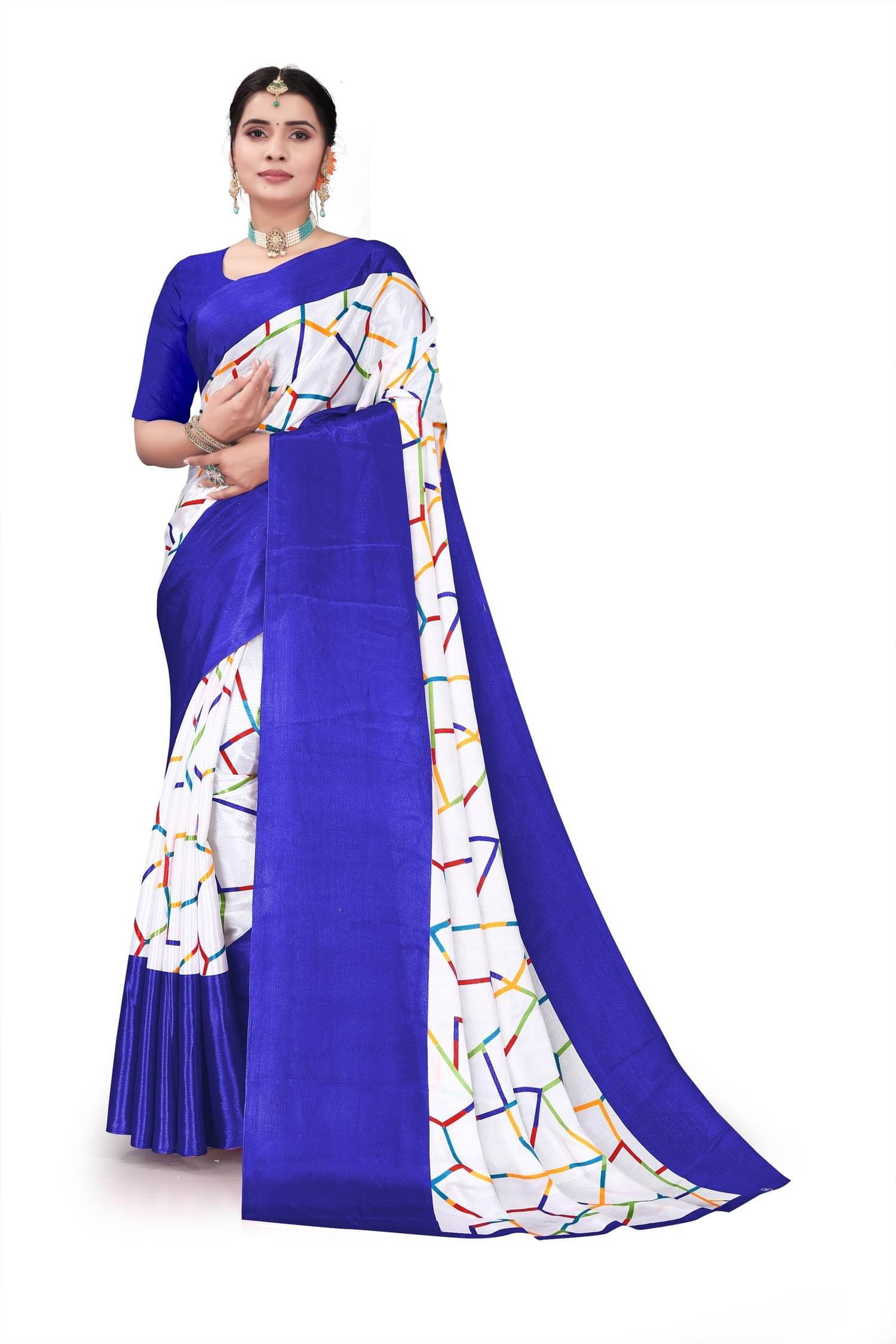 SVB Crepe Printed Saree With Unstitched Blouse Piece ( Blue ) SVB Crepe Printed Saree With Unstitched Blouse Piece ( Blue )