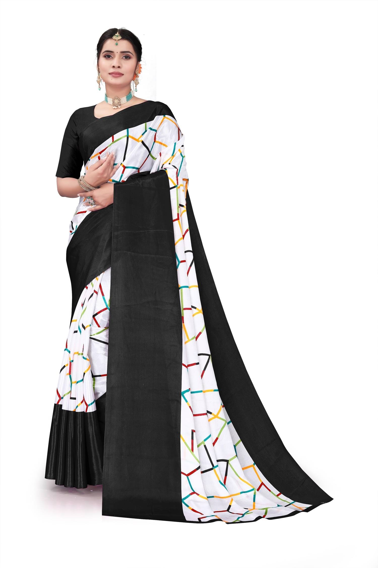SVB Crepe Printed Saree With Unstitched Blouse Piece ( Black ) SVB Crepe Printed Saree With Unstitched Blouse Piece ( Black )