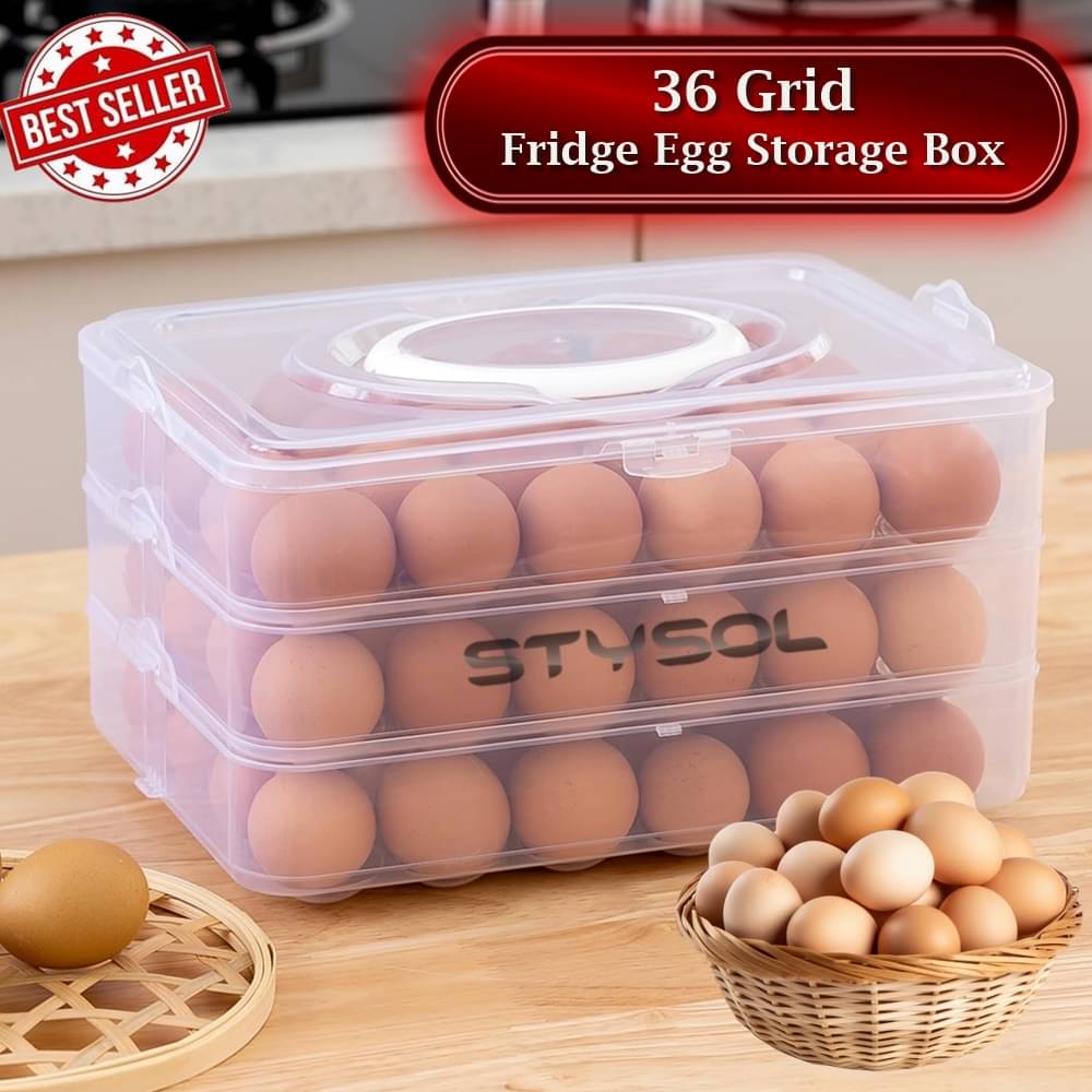     			Stysol Egg Box Plastic White Egg Container ( Set of 1 )