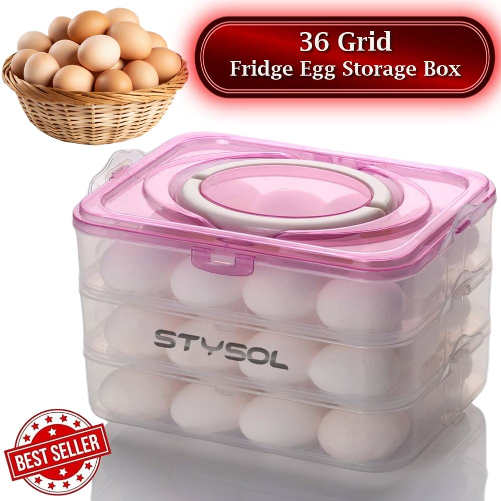     			Stysol Egg Storage Plastic White Egg Container ( Set of 1 )