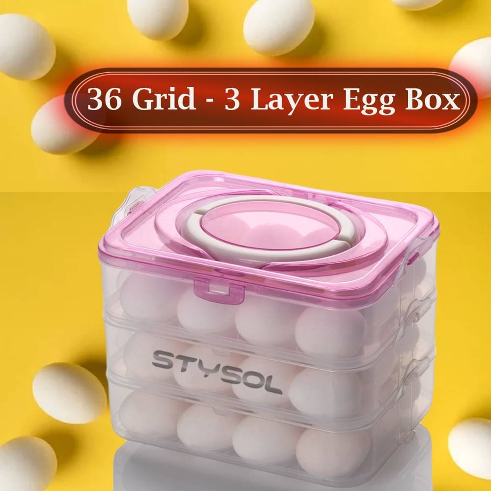     			Stysol Egg Storage Plastic White Egg Container ( Set of 1 )
