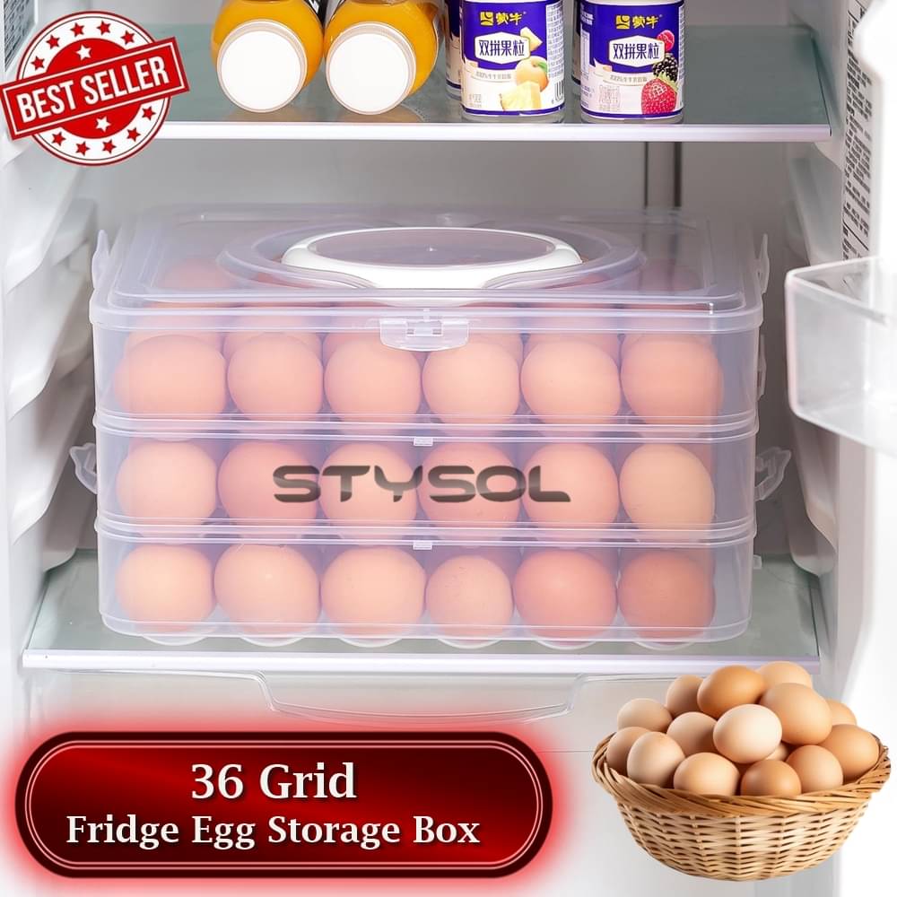     			Stysol Egg Storage Plastic White Egg Container ( Set of 1 )