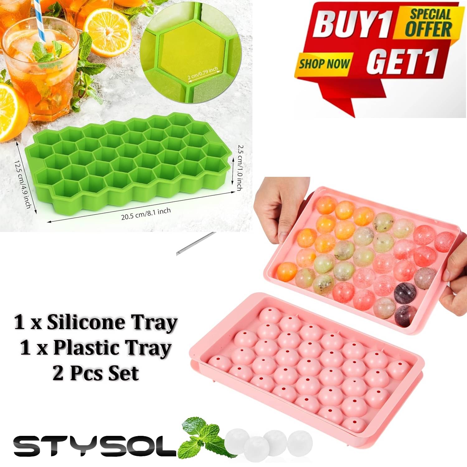     			Stysol Ice tary Multicolor 2 Pcs