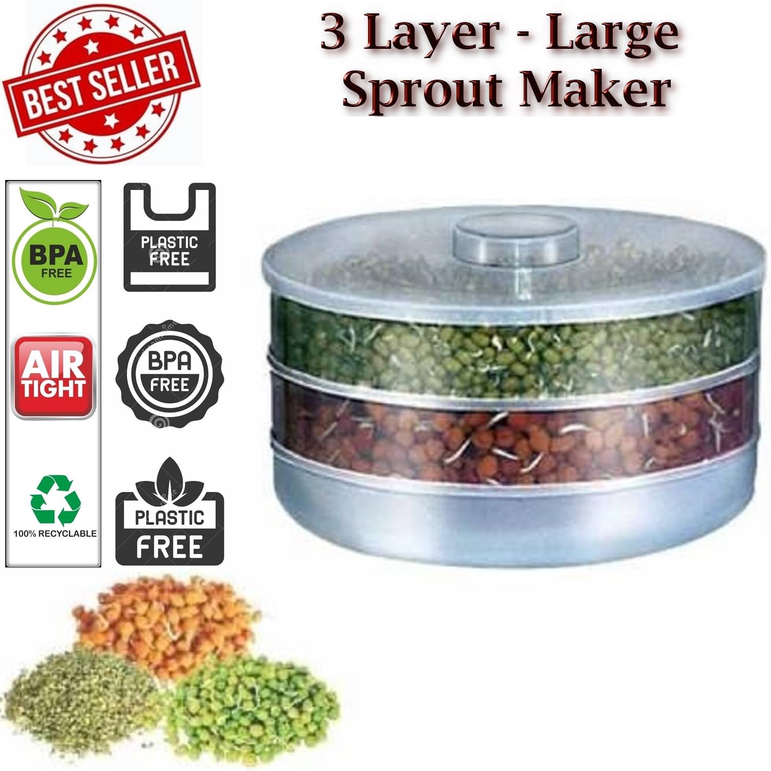     			Stysol Plastic 3 Compartment Sprout Maker