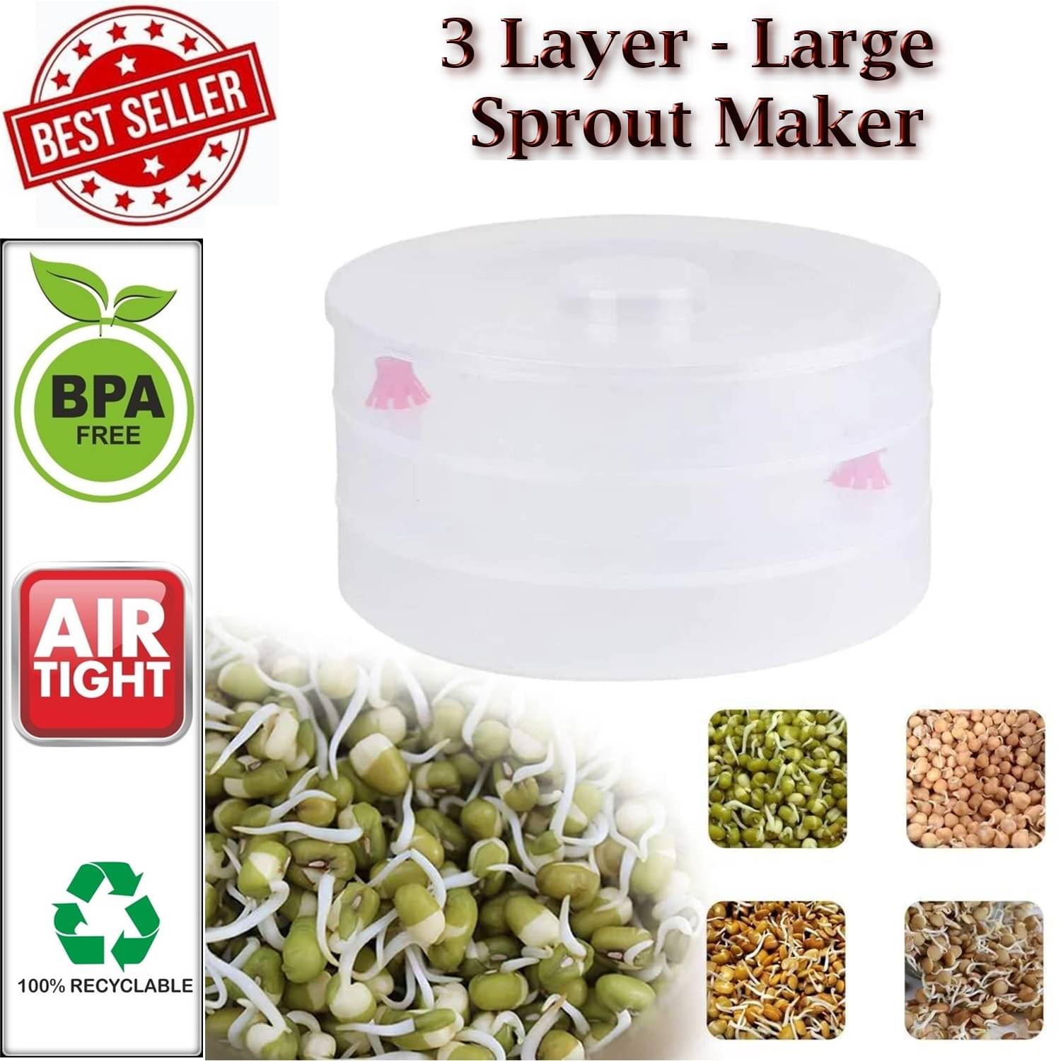     			Stysol Plastic 3 Compartment Sprout Maker