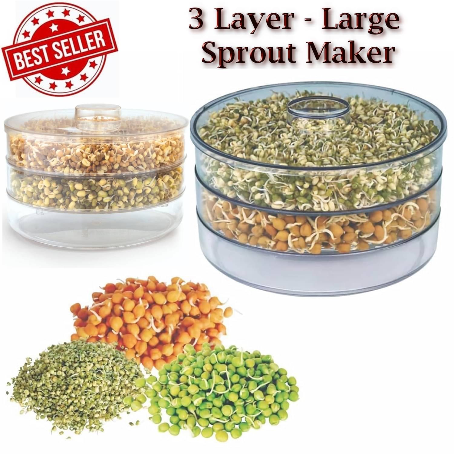     			Stysol Plastic 3 Compartment Sprout Maker