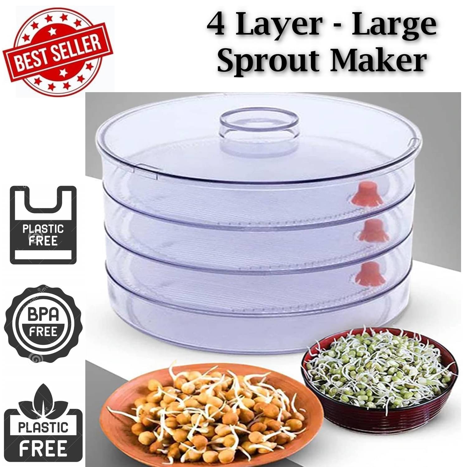     			Stysol Plastic 4 Compartment Sprout Maker