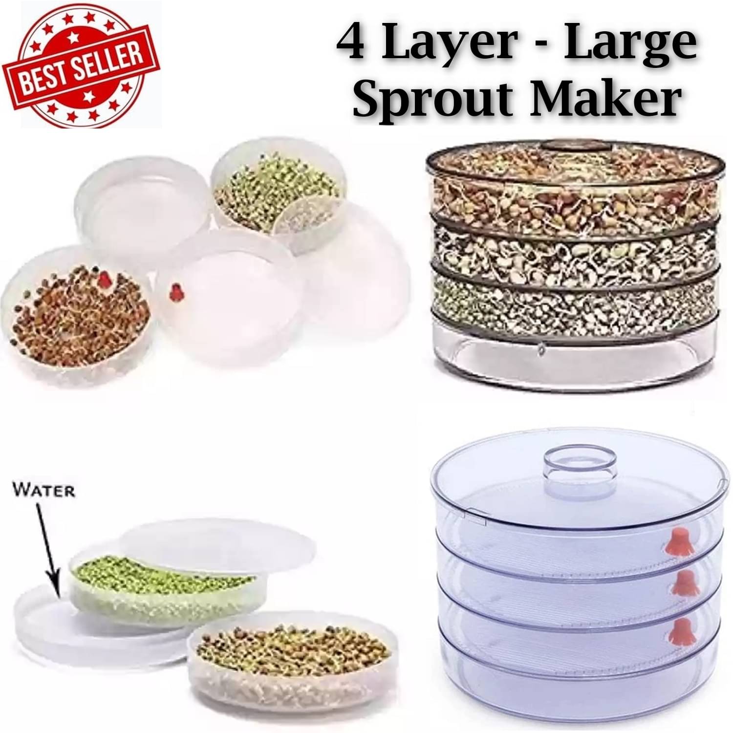     			Stysol Plastic 4 Compartment Sprout Maker