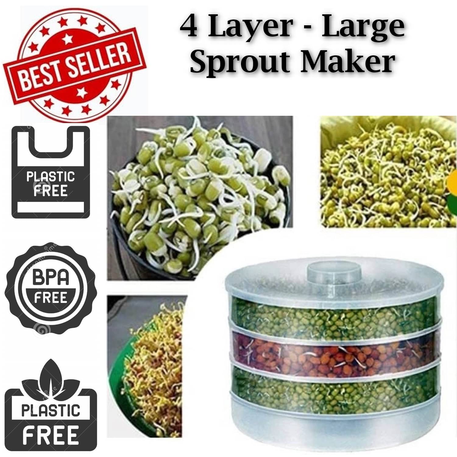     			Stysol Plastic 4 Compartment Sprout Maker