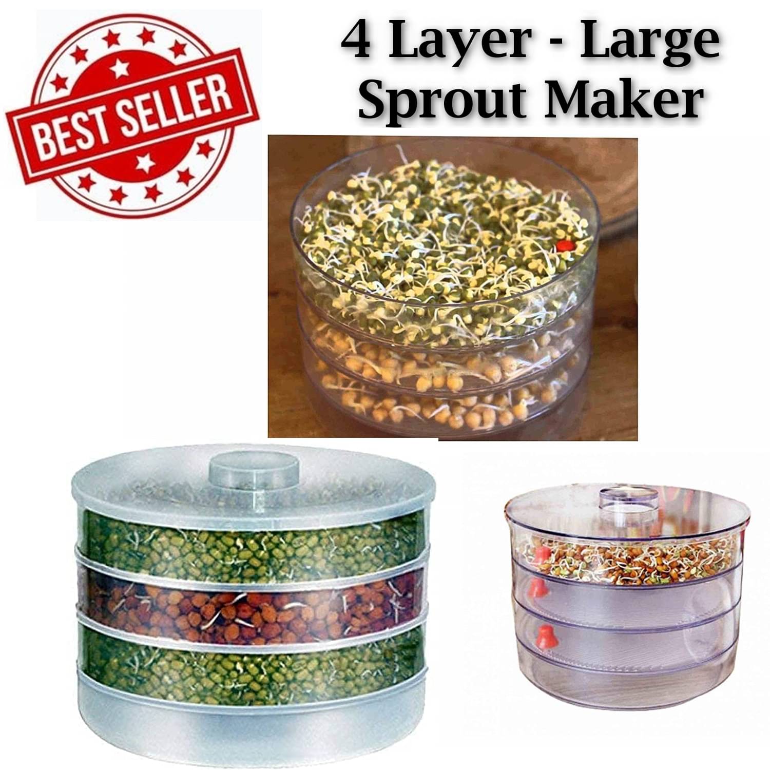    			Stysol Plastic 4 Compartment Sprout Maker
