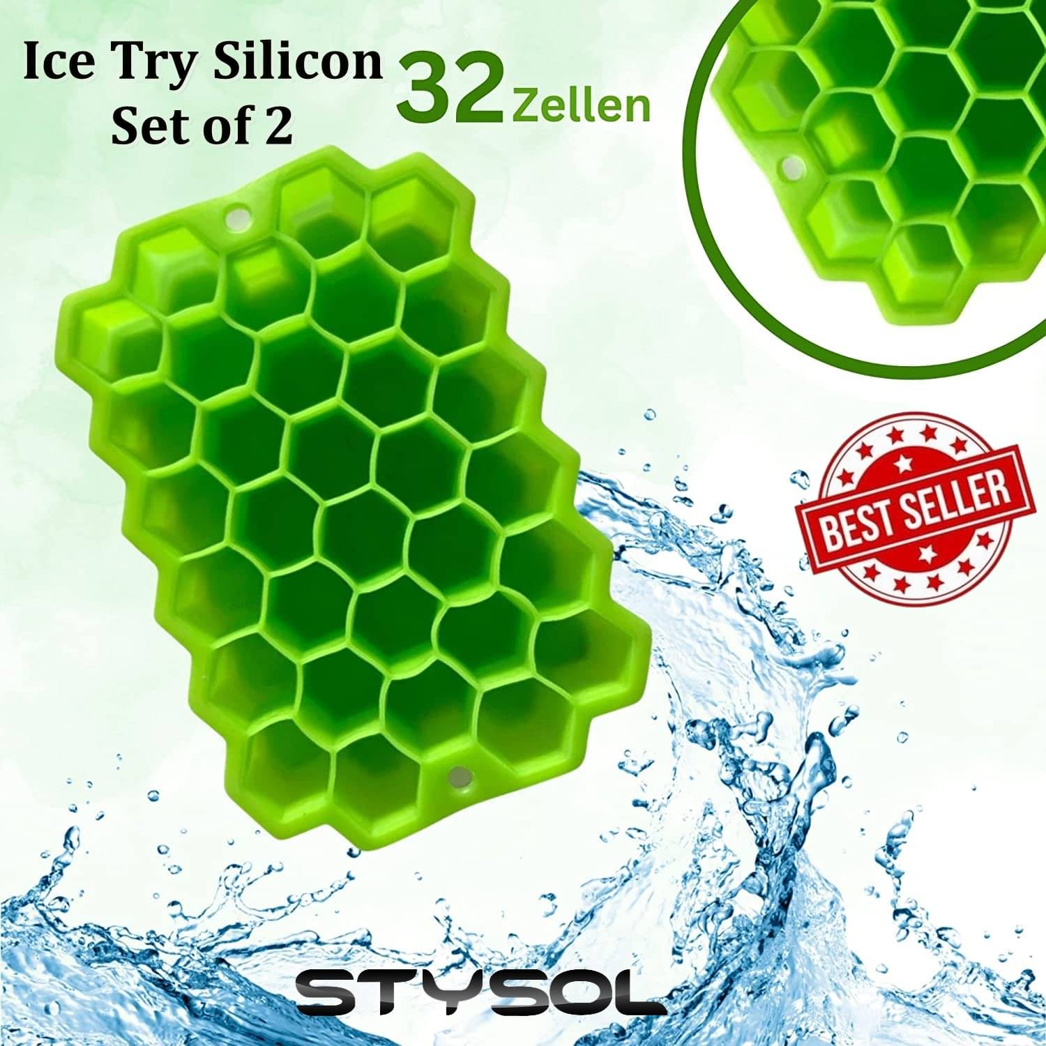     			Stysol Silicone ice Tray Light Green 2 Pcs