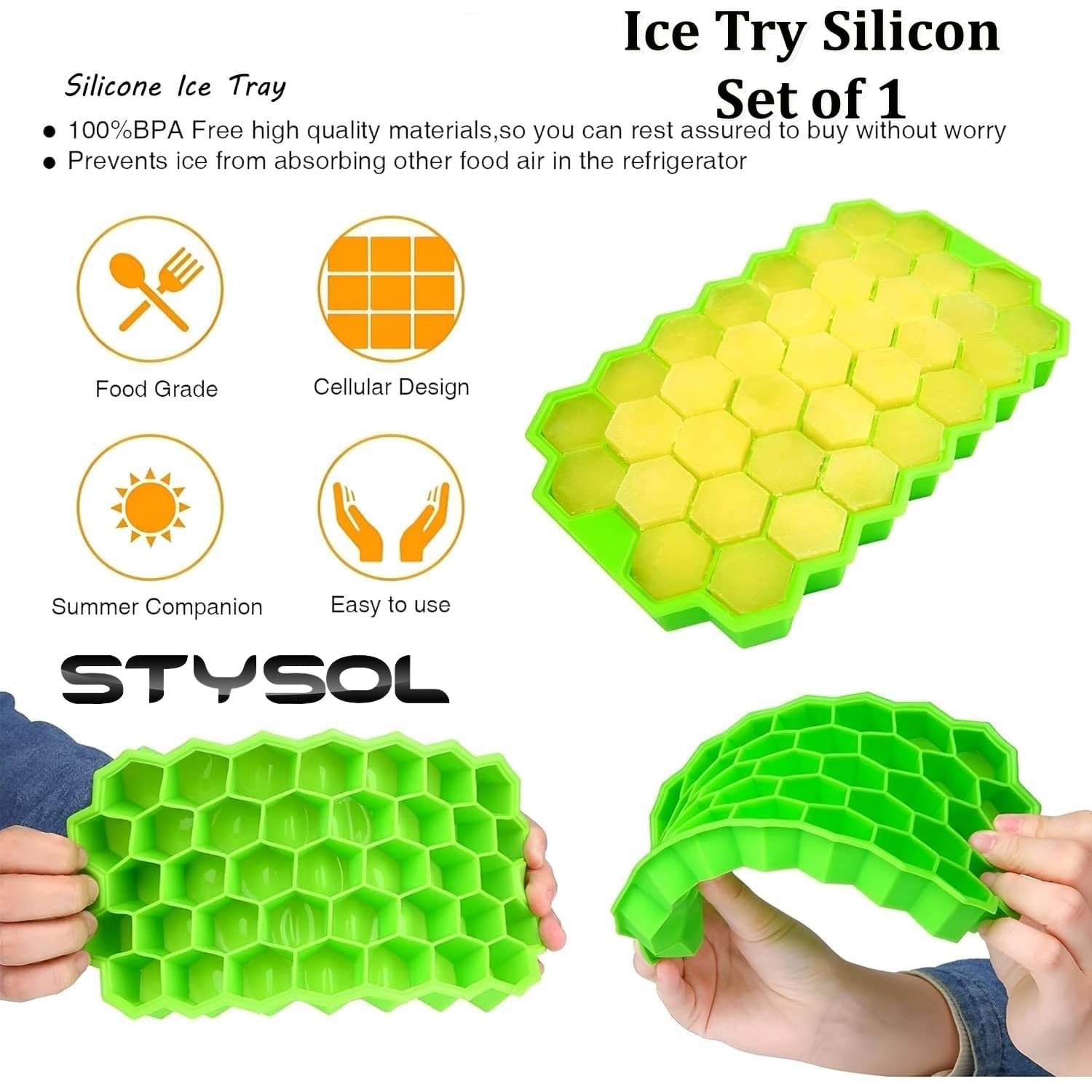     			Stysol Silicone ice Tray Light Green 1 Pcs