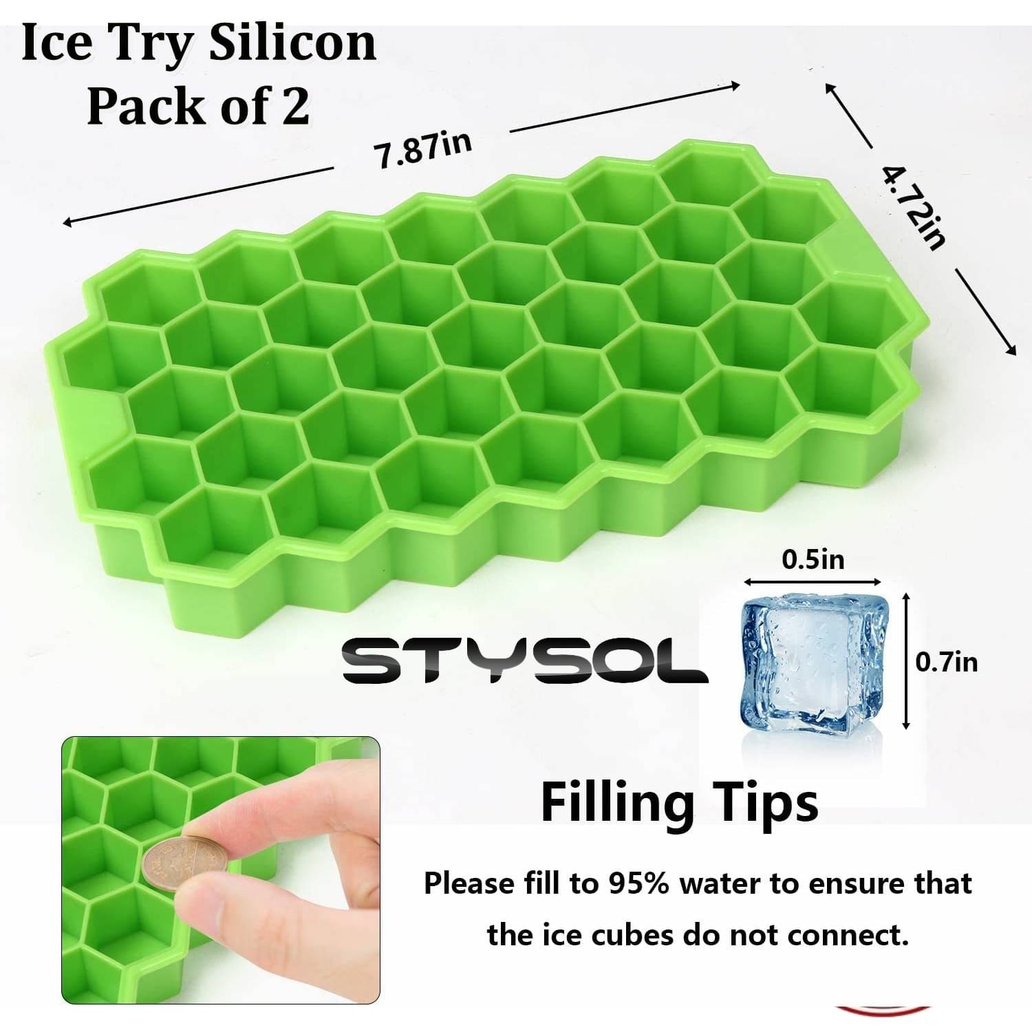     			Stysol Silicone ice Tray Light Green 2 Pcs