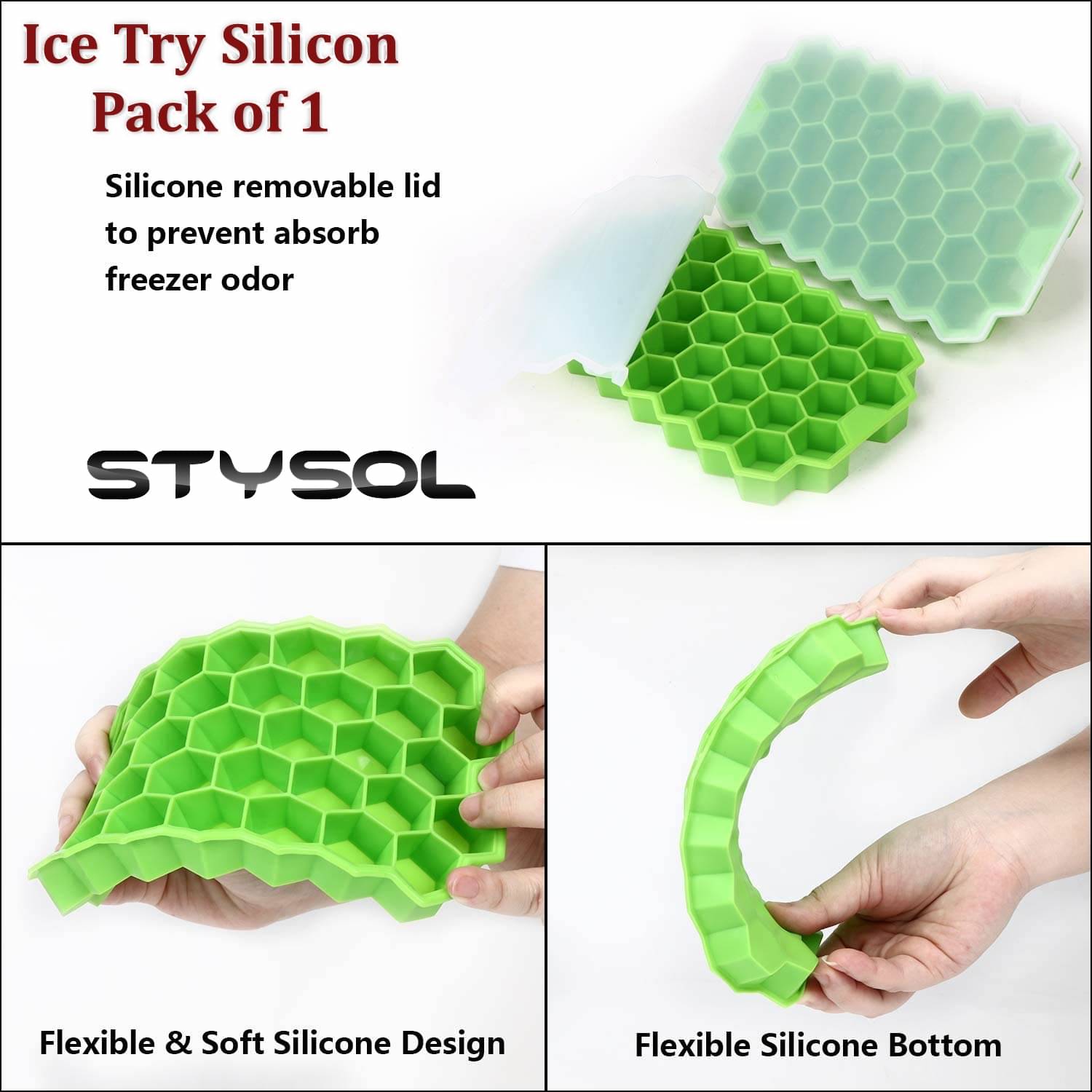     			Stysol Silicone ice Tray Light Green 1 Pcs
