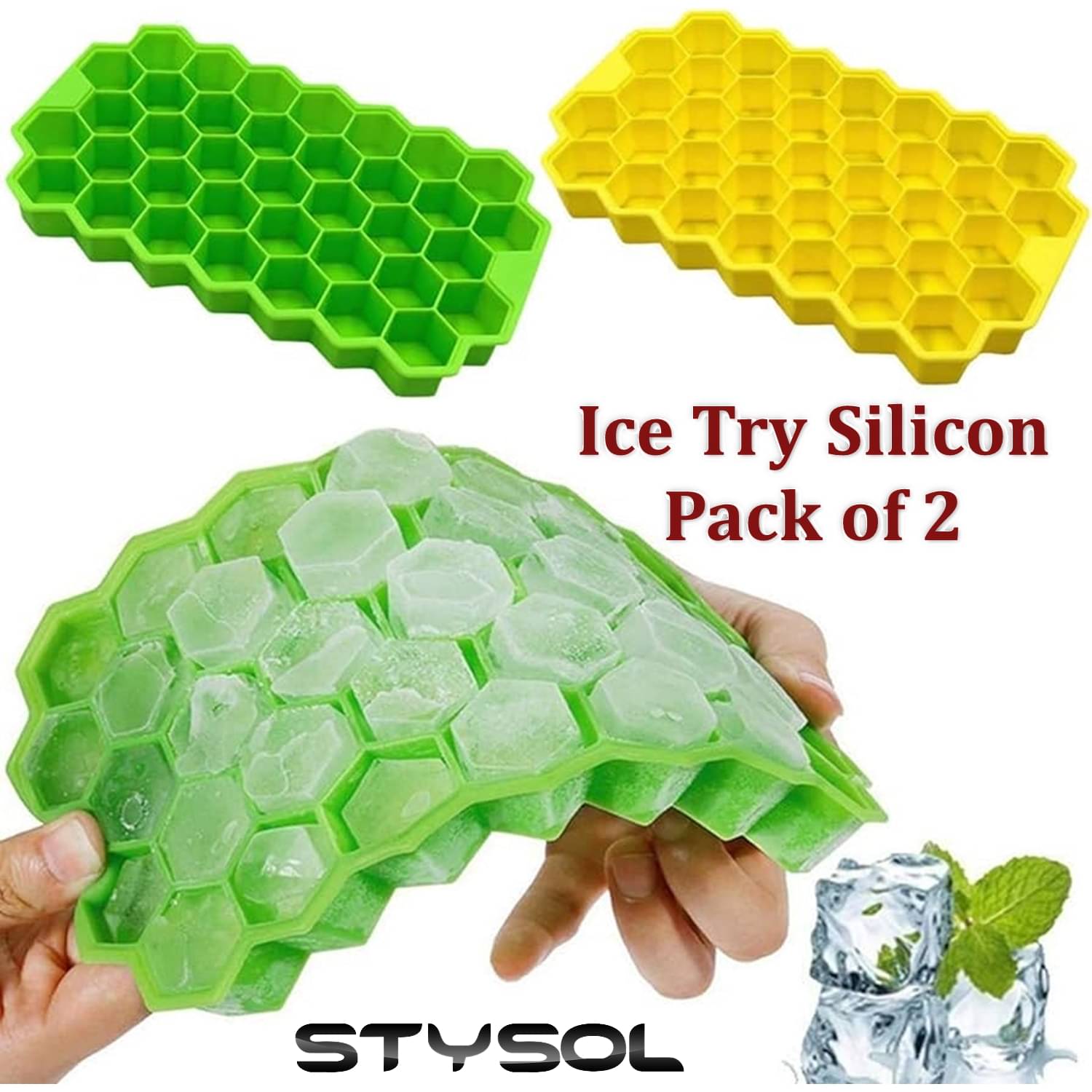     			Stysol Silicone ice Tray Light Green 2 Pcs