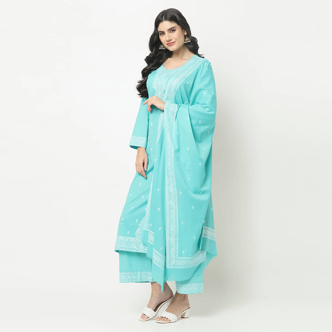 TAZO Unstitched Cotton Blend Printed Dress Material - Green ( Pack of 1 ) TAZO Unstitched Cotton Blend Printed Dress Material - Green ( Pack of 1 )