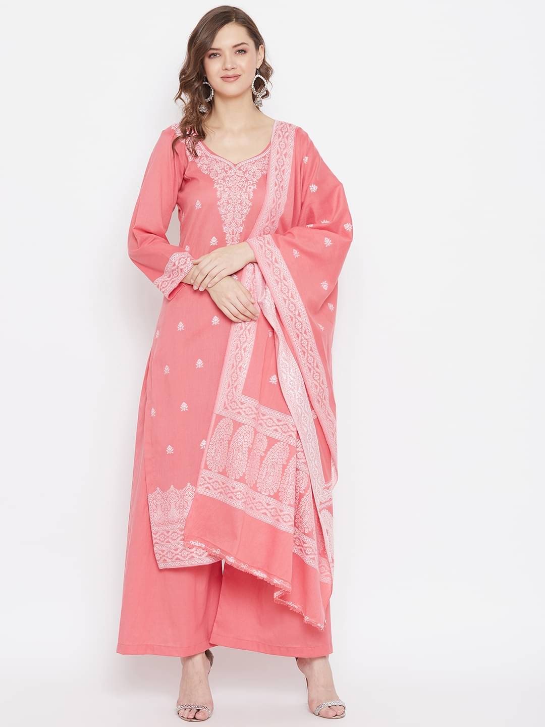 TAZO Unstitched Cotton Blend Printed Dress Material - Pink ( Pack of 1 ) TAZO Unstitched Cotton Blend Printed Dress Material - Pink ( Pack of 1 )