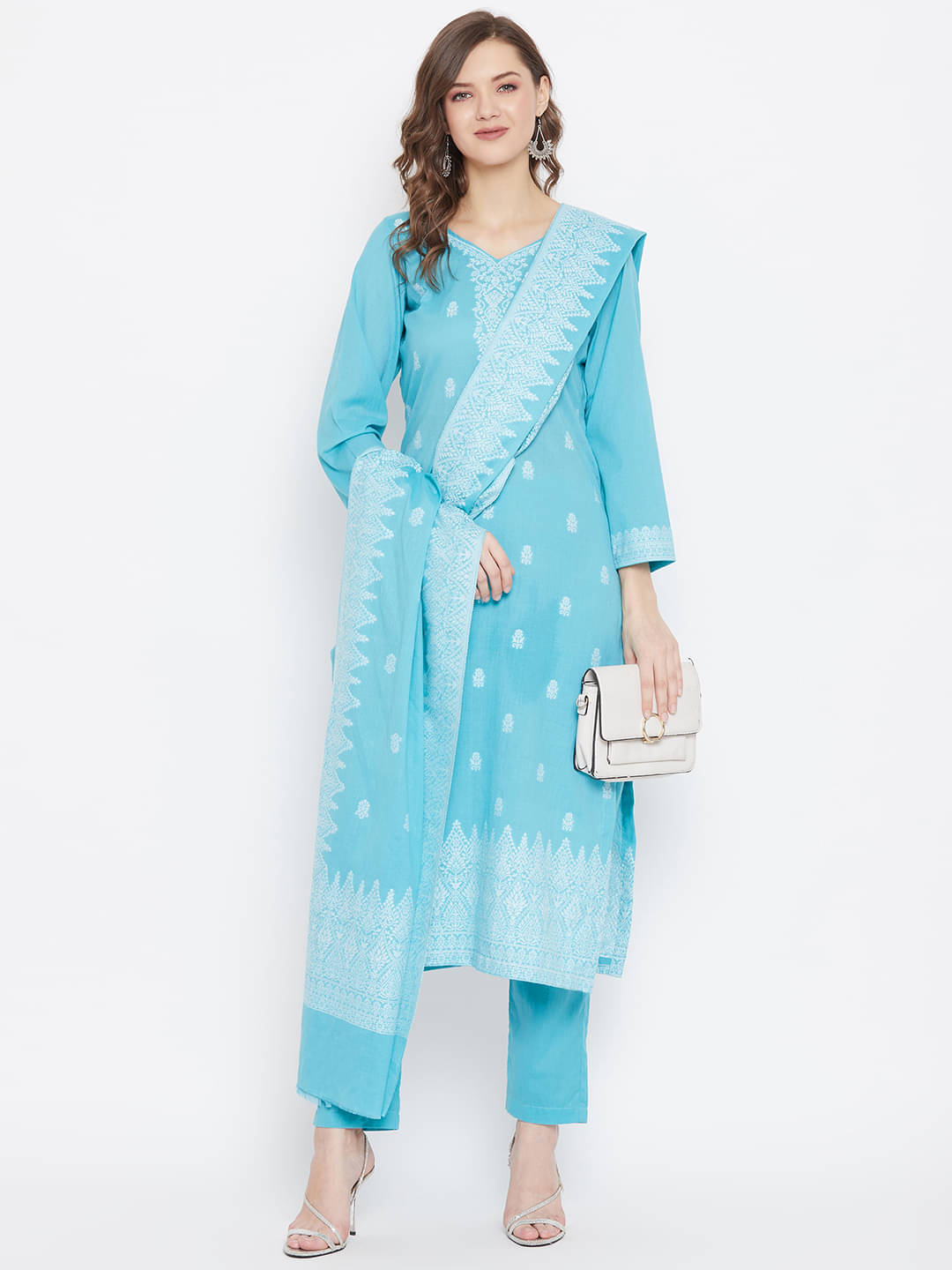 TAZO Unstitched Cotton Blend Printed Dress Material - Light Blue ( Pack of 1 ) TAZO Unstitched Cotton Blend Printed Dress Material - Light Blue ( Pack of 1 )