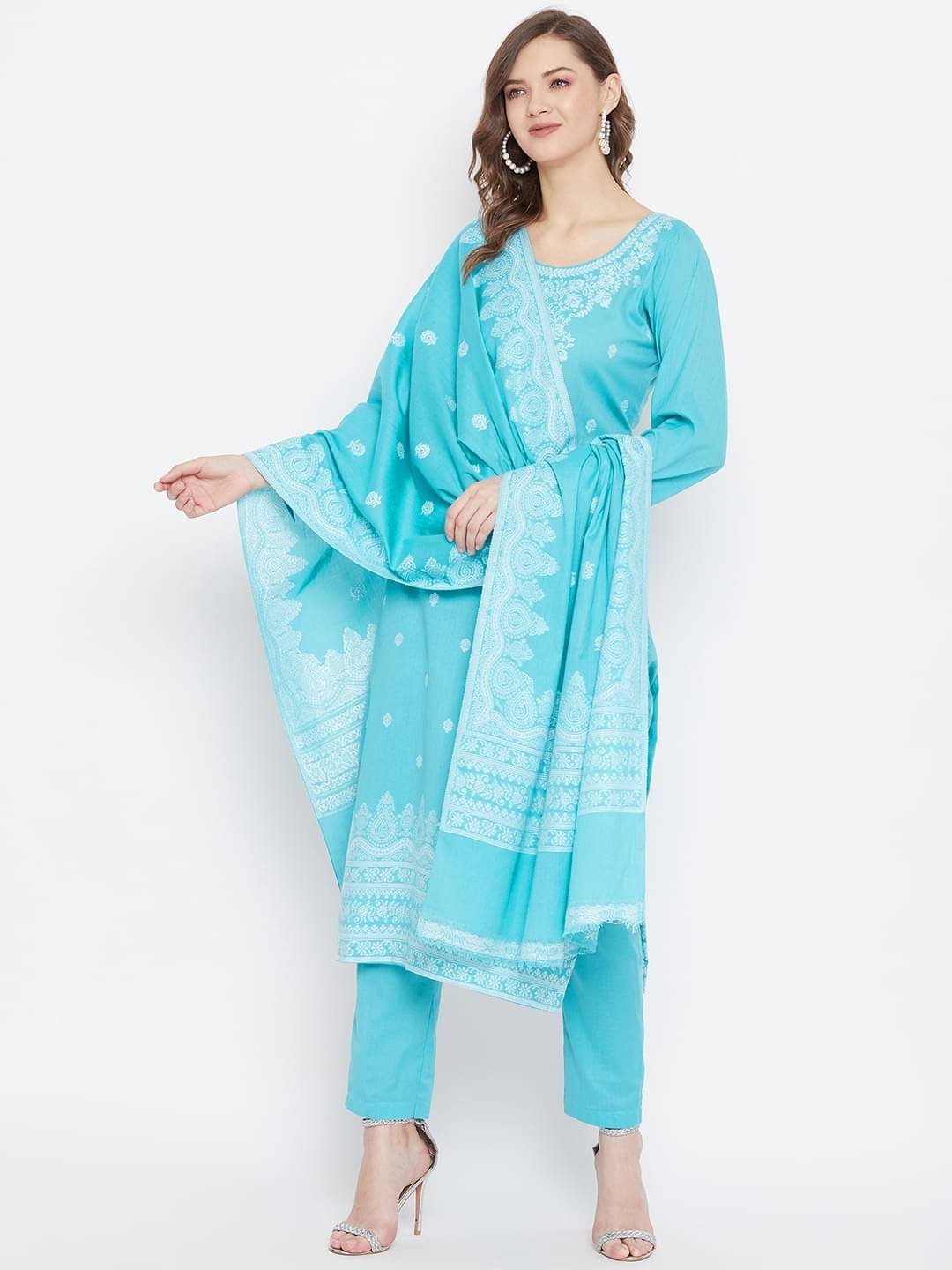 TAZO Unstitched Cotton Blend Printed Dress Material - Light Blue ( Pack of 1 ) TAZO Unstitched Cotton Blend Printed Dress Material - Light Blue ( Pack of 1 )