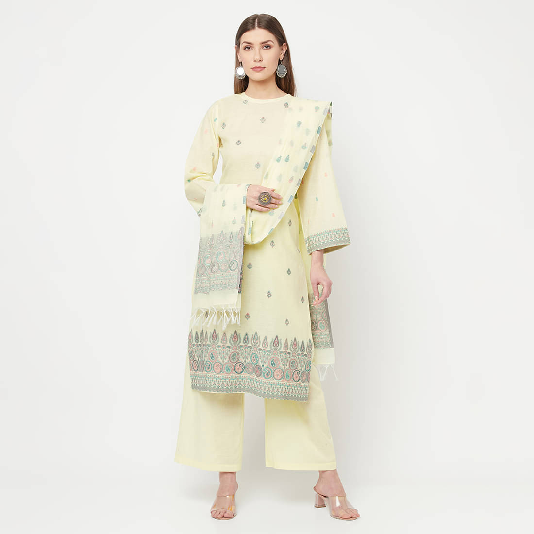 TAZO Unstitched Cotton Printed Dress Material - Yellow ( Pack of 1 ) TAZO Unstitched Cotton Printed Dress Material - Yellow ( Pack of 1 )