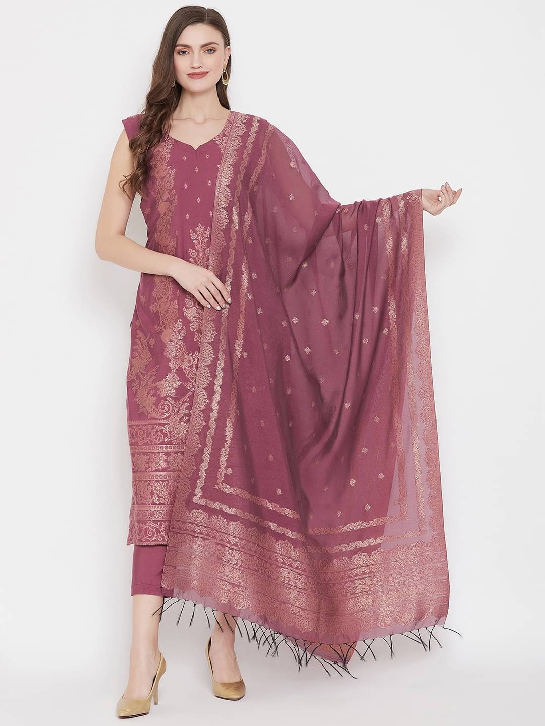 TAZO Unstitched Cotton Printed Dress Material - Purple ( Pack of 1 ) TAZO Unstitched Cotton Printed Dress Material - Purple ( Pack of 1 )