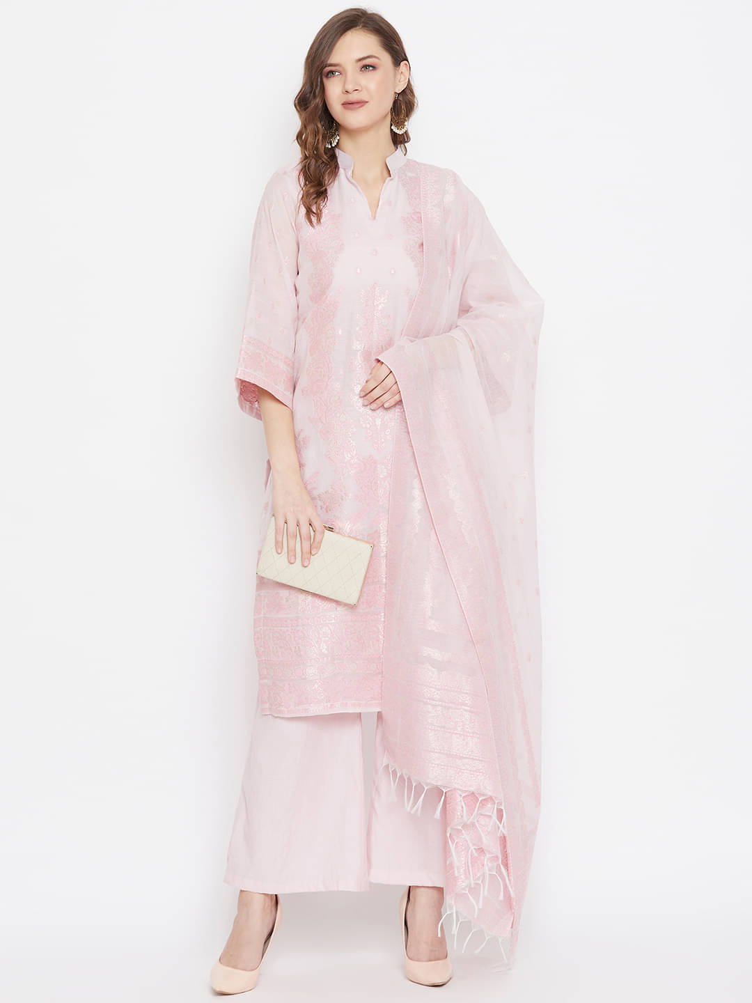 TAZO Unstitched Cotton Printed Dress Material - Pink ( Pack of 1 ) TAZO Unstitched Cotton Printed Dress Material - Pink ( Pack of 1 )