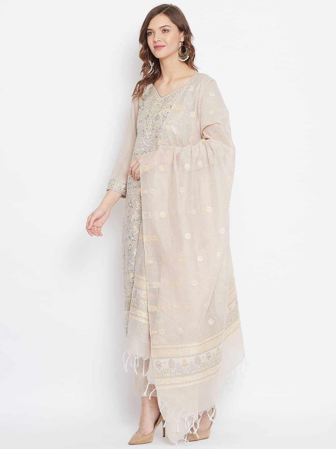 TAZO Unstitched Cotton Printed Dress Material - Camel ( Pack of 1 ) TAZO Unstitched Cotton Printed Dress Material - Camel ( Pack of 1 )