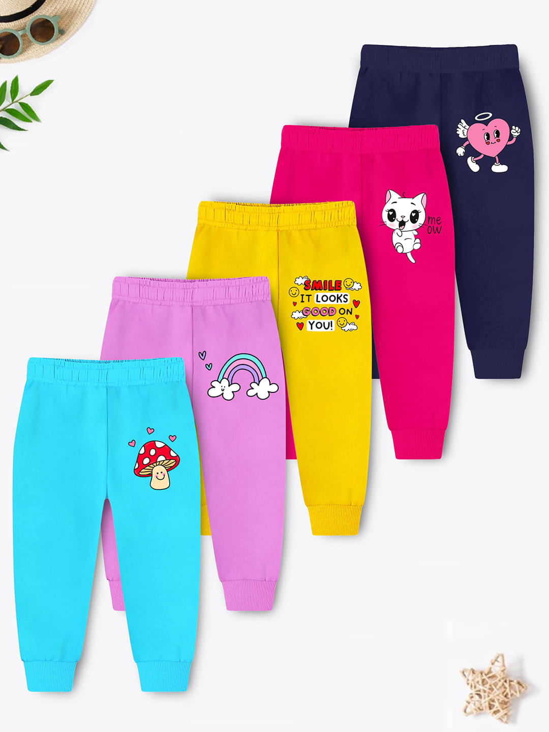 Trampoline Pack of 5 Girls Cotton Blend Pyjama ( Yellow ) Trampoline Pack of 5 Girls Cotton Blend Pyjama ( Yellow )